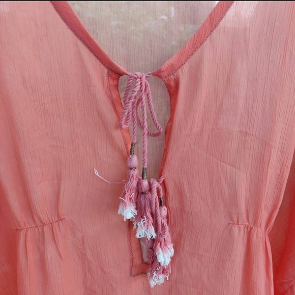 SOLD ❌ Coral Sheer Kaftaan - Picture 3 of 4